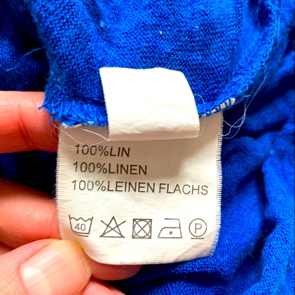 100% linen French blue top - Picture 3 of 3